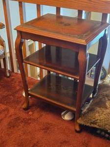 French style Two Tiered Marquetry Side Table