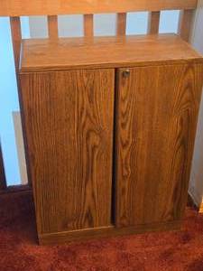 Oak Finish Media Cabinet