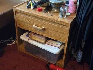 Wood Side Table 1-drawer
