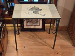 Side Table - Metal Frame Tile Top