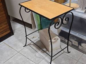 Side Table - Wood Top  Metal Frame