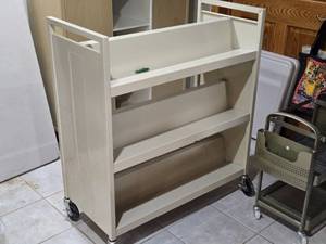 Rolling Metal Book Cart