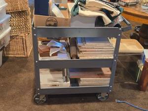 Rolling Metal Utility Cart 3-tier