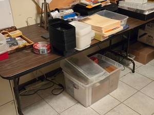 Wood Top  Metal Frame Folding Table