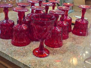 Lot of (13) Noritake Ruby Red Wine Glasses