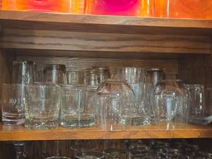 Lot of (1 Shelf) Tumbler Glasses and Tall Glasses