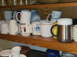 Lot of (1 Shelf) Coffee Mugs  Cups (assorted)