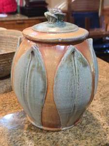 Ceramic Lidded Jar (signed on bottom)