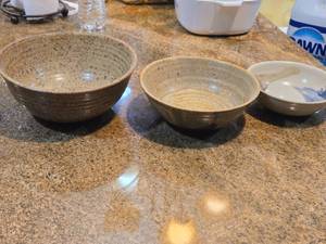 Lot of (3) Ceramic Bowls (signed on bottom)