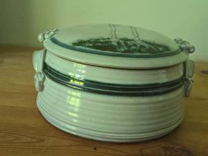 Handcrafted Ceramic Lidded Bowl (Signed) - Hamilton
