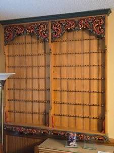 Handcarved Wood Spoon Holder  Display Case