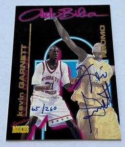 Kevin Garnett Autographed RC Limited Edition Numbered 65260 - RARE - 1995 Signature Rookies AutoBilia Promo Card - Minnesota Timberwolves