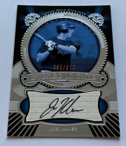 Joe Mauer Autograph 375 2004 Upper Deck Etched in Time #ET-MANumbered 092375 Minnesota Twins Baseball Card