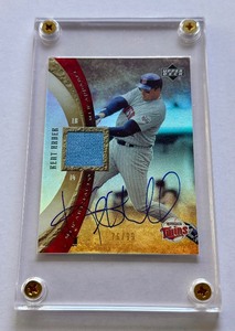 Ken Hrbek On-Card Auto and Relic 99 2005 Upper Deck MLB Artifacts #MLB-KH Numbered 7699 Minnesota Twins Baseball Card