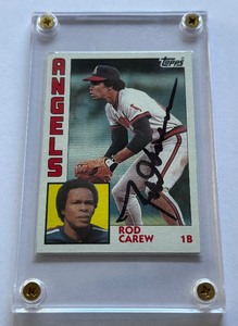 Rod Carew On-Card Auto 1984 Topps #600 Baseball Card