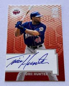 Torii Hunter On-Card Auto 2003 Topps Certified #TA-TH Mnnesota Twins Baseball card