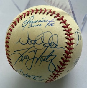 2001 New York Yankees Team 14 Autographs Baseball w Full PSA DNA Letter of Authenticity - DEREK JETER, MARIANO RIVERA, ROGER CLEMENS, ANDY PETTITE, JOE TORRE, JORGE POSASA, and More