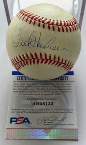 Orel Hershiser Autographed w PSA COA Rawlings OALB Budig Baseball