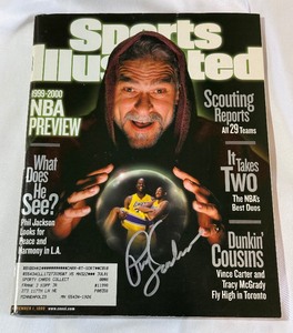 Phil Jackson Autographed w LA Lakers LOA Sports Illustrated Basketball Magazine
