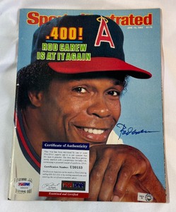 Rod Carew Autographed w PSA DNA and MLB COA Sports Illustrated Magazine - Minnesota Twins