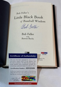 Bob Feller Autographed w PSA DNA COA Bob Fellers Little Black Book of Baseball Wisdom