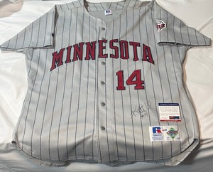 Kent Hrbek Autographed w PSA DNA COA Minnesota Twins Russell MLB Authentic Baseball Hersey Size 48