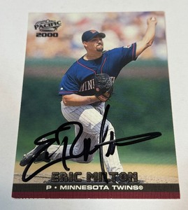 Eric Milton On-Card Auto 2000 Pacific #251 Minnesota Twins Baseball Card