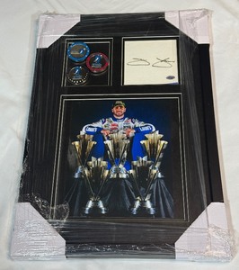 Jimmy Johnson Autographed w COA Custom Framed Memorabilia NASCAR Racing Piece