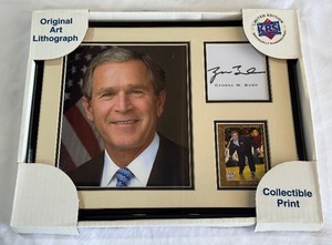 George W Bush President Autograph Custom Framed 11x14