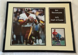 Joe Theisman Autographed Football Card Custom Framed 11x14