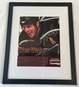 Wes Walz Autographed Minnesota Wild Hockey Photo - Framed - #2