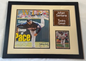 Johan Santana Autographed Minnesota Twins Magazine Cover Custom Framed 11x14