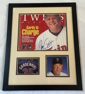 Ron Gardenhire Autographed Minnesota Twins Baseball Magazine Cover Custom Framed 11x14