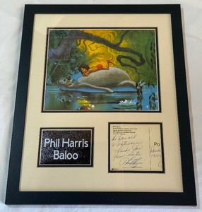 Phl Harris Baloo Autographed Post Card Custom Framed 11x14