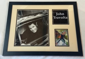 John Travolta Autographed Photo Custom Framed 11x14