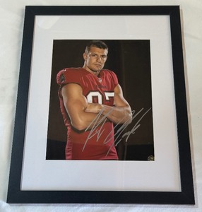 Rob Gronkowski Autographed Football Photo w COA Framed