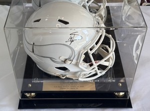 Stefon Diggs Autographed Full-Sizes Minnesota Vikings Replica Football Helmet in Custom Case w COA