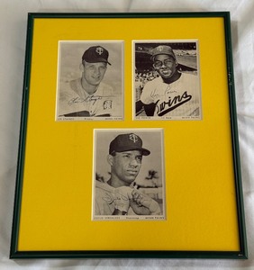 3 Framed Minnesota Twins Vintage Team Issues Baseball Cards