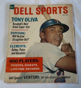 Vintage 1960s Tony Oliva Cover Dell Sports Magazine - Minnesota Twins Baseball
