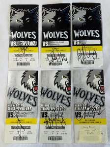 (6) Minnesota Timberwolves Ticket Stubs w Autographs - 2010 and 2011 - #1