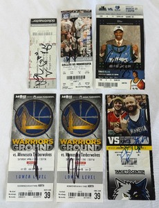 (6) Minnesota Timberwolved Ticket Stubs w Autographs - #3