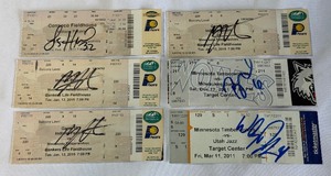 (6) Minnesota Timberwolved Ticket Stubs w Autographs - #4