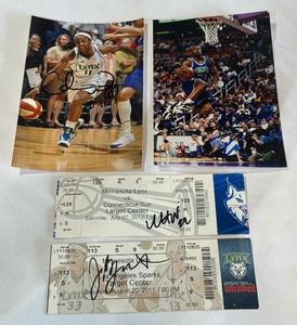 (4) Minnesota Lynx and Timberwolves Autographs Tickets and Photos