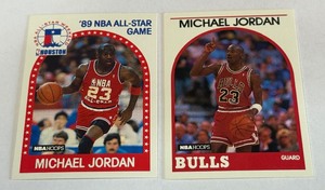 (2) Michael Jordan 1989 NBA Hoops #21 and #200 Basketball Card Lot