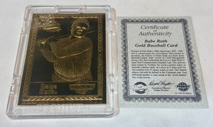 Babe Ruth 22kt Gold Limited Edition Baseball Card w COA