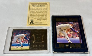 Nolan Ryan 22kt Gold Limited Edition Baseball Card w COA