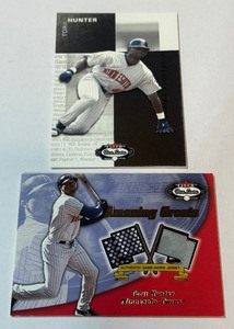 Torii Hunter 2 Card Lot - Game-Worn Jersey Relic and 100 - Minnesota Twins Baseball Cards