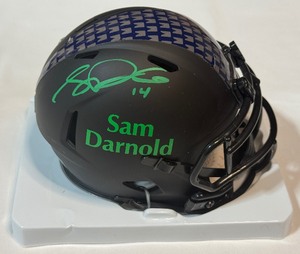 Sam Darnold Autographed Mini Helmet w COA - Seattle Seahawks Football