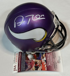 Adam Thielen Autographed Mini Helmet w JSA COA - Minnesota Vikings Football