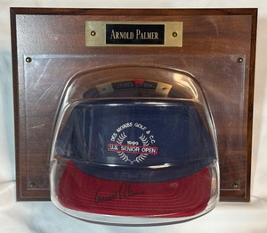 Arnold Palmer Autographed Hat From 1999 US Senior Open Mounted in Custom Plaque - Golf